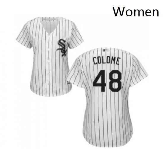 Womens Chicago White Sox 48 Alex Colome Replica White Home Cool Base Baseball Jersey